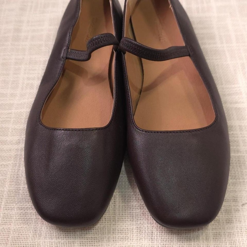 Madewell Brown Leather Mary Jane Flats - Picture 2 of 8